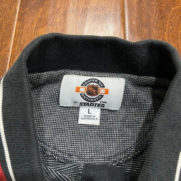 STARTER Vintage NHL Chicago Blackhawks Hockey Grey Polo Shirt Men's Size Large - Picture 6 of 8